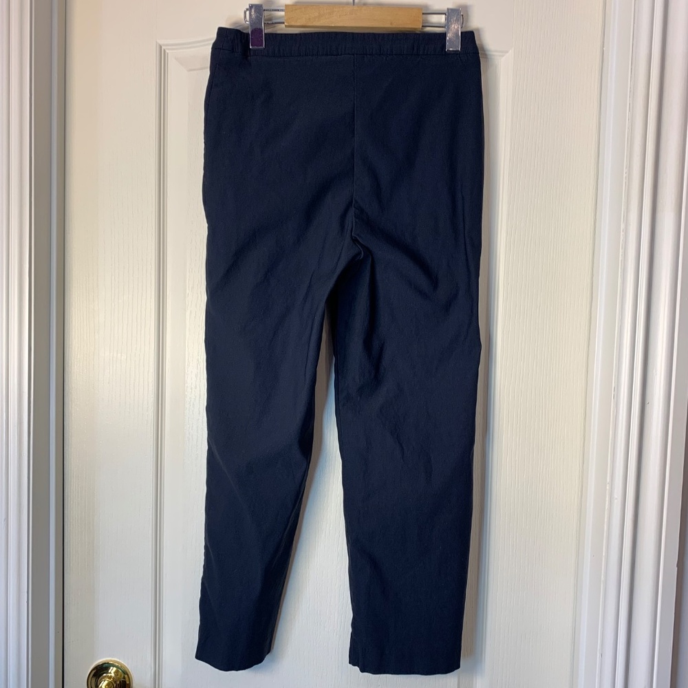 Lisette L Montréal Navy Comfort Pant Pull-On Slim Leg Size 6 Made in Canada Work - Picture 6 of 8